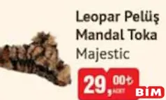 MAJESTİC LEOPAR PELÜŞ MANDAL TOKA